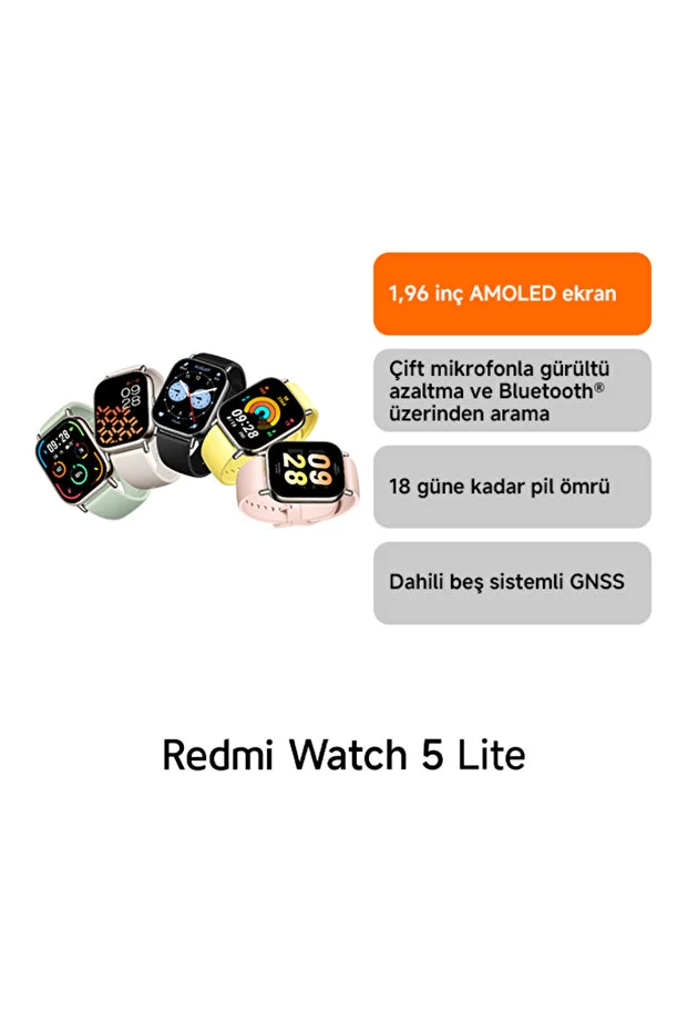 Xiaomi Redmi Watch 5 Lite Altın Akıllı Saat - Sesli Görüşme Özellikli, Sağlık Takibi 